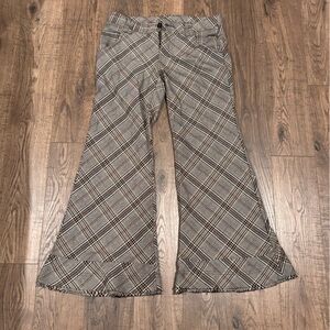 Free People Flared Plaid Pants